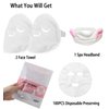HANSAMU 2 Pack Reusable Hot Cold Face Towel Mask for Skincare, Facial Masks Steamer Facial Kits for Women Girls Estheticians Skin Care, 100 PCS Disposable Preserving, 1 Spa Headband