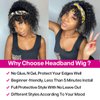 SUPERNOVA Headband Wig Human Hair Curly Headband Wigs For Women 180% Density Kinky Curly Headband Wig Human Hair Brazilian Glueless None Lace Front Wigs Hair（18inches）
