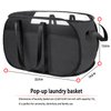 Pop-Up Laundry Basket，collapsible Mesh Laundry Hamper– With Extended Shoulder Straps, Sturdy Handles, and Premium Cationic Fabric (black)