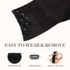 GOO GOO Clip in Hair Extensions Real Human Hair, 16inch 65g 4Pcs, 1B Natural black, Remy Human Hair Extensions Clip ins for Women, Natural Human Hair