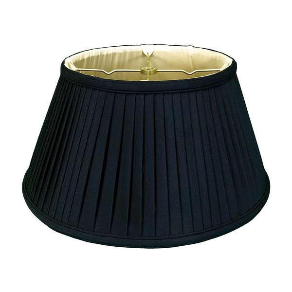 Royal Designs 6-Way / Side Pleat Basic Lamp Shade, Black/Gold, 11.5 x 17 x 9.5