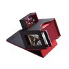 Mage Tech Card Deck Box for MTG Commander - Patented Design, Commander Display, Fits 100 Double-Sleeved Cards, 35pt Card Brick & Dice Tray - Black/Red