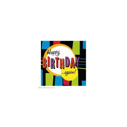 amscan Happy Birthday Again! Beverage Napkins (16ct)