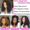 virginess Wear and Go Glueless Wigs Human Hair Pre Plucked Pre Cut Deep Wave Curly Bob Wig Human Hair Lace Front Wigs for Black Women 4x4 Lace Closure Human Hair Bob Wigs Glueless 10 Inch