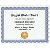 Biggest Slacker Award: Personalized Custom Award Certificate for your Slacker Friend, Lazy Family Member or Co-Worker whose Slacking is Worth a Gag Gift (Funny Customized Present Joke Gift - Unique Novelty Item)