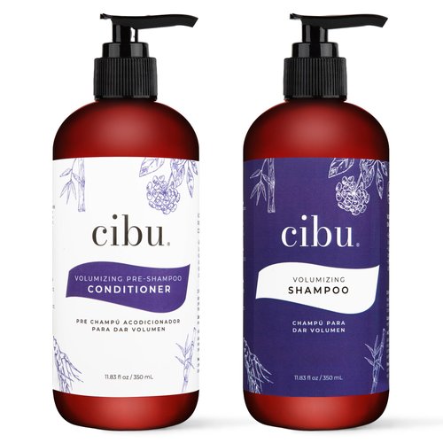 Cibu Volumizing Bundle - Pre-Shampoo Conditioner for Hair Thickening and Volumizing Shampoo for Thin or Normal Hair - 11.03 Ounces - Volumizing Bundle