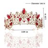 Jovono Baroque Queen Crowns Rhinestone Crowns and Tiaras Ruby Tiara Bridal Wedding Headpiece Costume Hair Accessories for Women and Girls