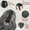 BARSDAR Claw Clip Ponytail Extension - 14 Inch Short Wavy Ponytail Hair Extensions for Women - Gray Ponytail Thick Soft Synthetic Clip in Pony Tails Hairpieces Daily Halloween - Black & Gray Mixed