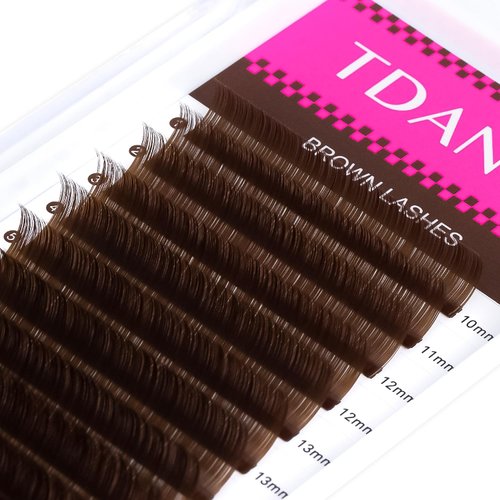TDANCE Dark Brown Lash Extensions Colored Lash Extensions 0.03/0.05/0.07mm C/D Curl Premium Brown Eyelash Extensions Salon Use (Dark Brown,0.03-D,10-17mm)