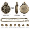 Mini DND Dice Set with Steampunk Hollow Gear Pocket Watch Shell Case, 7pcs Polyhedral Metal D&D Dice, DND Gifts with Gift Box for DND Fans, Role Playing Board Games Accessories