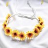 Zoestar Sunflower Hair Wreath Flower Crown Flower Headpiece for Women (Black)