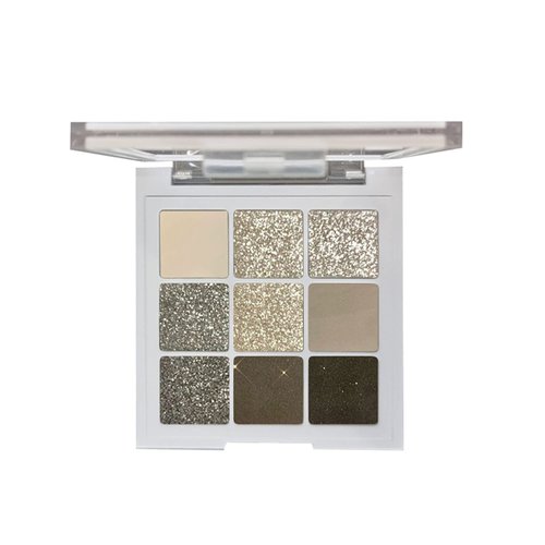 MAEPEOR Black Grey Eyeshadow Palette 9 Colors Cool Toned Matte Glitter Eyeshadow Palette Longlasting Waterproof Smoky Eye Shadow for Girls and Women (Set 1, Black Grey)