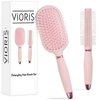 Vioris Aura Hair Care Detangling Brush & Roller Set- Perfect hair brushes for women with curly hair, Styling tools & appliances for tangle-free, Smooth Hair. (beige)