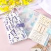 HINZIC 2PCS 240 Slots Flower Butterfly Nail Art Sticker Storage Books Purple Blue Wisteria Organizer Binders Transparent Collecting Album Photo DIY for Notebooks Diary Journal Planner