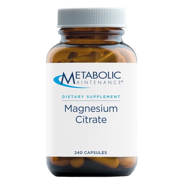 Metabolic Maintenance Magnesium Citrate Capsules - Magnesium Supplement for Calm, Sleep, Muscle & GI Support - Magnesium Citrate Supplement with Vitamin C (240 Capsules)