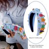Exacoo Happy Birthday Headbands for Women Girls Blue Headband Knont Hair Bands for Birthday Decorations Wide Headband Rhinestone Pearl Hair Accessories Princess Halloween Birthday Party Decorations