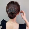 2 PACK Rhinestone Pearl Hair Accessories - Lazy Curler, Crystal Twist Bun Maker, French Hairstyle for Women and Girls