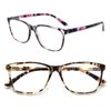 SIGVAN Ladies Reading Glasses Blue Light Blocking Spring Hinge Fashion Pattern Print Eyeglasses for Women (multicolour, 2.00)