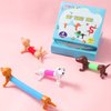 Easter Egg fillers, Dog pop Tubes, Easter Basket Stuffers, Dog fidgets, Stretch Dog Toy, Dog Party Favors,Small Toys,Dog Toys for Kids,Autism Sensory Products（4 Pack Dog）