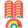 Talking Tables RAIN Happy Birthday Rainbow Shaped Plates Party Decorations, Pack of 12, Width 24cm, 9", Gold Foil and Mixed Colors