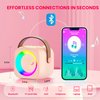 Karaoke Machine for Kids Adults, Mini Portable Bluetooth Karaoke Speaker with 2 Wireless Microphone and Lights, Christmas Birthday Gifts for Girls Ages 4, 5, 6, 7, 8, 9, 10, 12+ Family Home Party