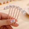 Missgrace Luxury Glitter Sparkly Crystal Rhinestones Pearls Gold Hair Side Combs Hairpins Barrettes Clips Hair Accessories for Women Girls (Color 1)