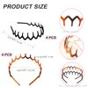 SHEHARUHI 8 Pcs Zig Zag Plastic Headbands for Women Hair Band Wavy Shark Tooth Comb Hair Accessory Zigzag Headband (Black, Brown)