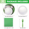 DECORLIFE Golf Party Supplies Serves 24, 9" and 7" Paper Plates, Napkins, Forks Included, for Golf Birthday Decoration