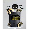 GallaRato Superhero Bat Birthday Cake Topper Happy Birthday Cake Decorations for Hero Themed birthday Party Supplies Bat Birthday Decor