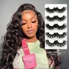 Lashes Eyelashes Long False Faux Mink Look Like Lash Extensions D Curl Wholesale Dramatic 3D 25mm-30mm Wispy Fluffy Strips Fake Eyelash Bulk Amazing For Women (5 Pairs 30mm set2)