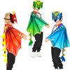 D.Q.Z 6 Pcs Dinosaur-Dragon-Wings-Costumes and Masks for Kids Dinosaur Party, Halloween Girls Boys' Dress Up Capes for Dino Birthday Party Favors