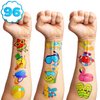 Generic 100 PCS Summer Pool Temporary Tattoos Birthday Party Decorations Favors Supplies Beach Balls Floats Swimming Pool Funny Items Decor Stickers For Girls Boys Gift School Prizes Rewards