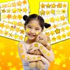 100 PCS Gold Stars Temporary Tattoos Birthday Party Decorations Favors Supplies Decor Twinkle Christmas Yellow Golden Star Banner Stickers For Girls Boys Classroom School Prizes Reward