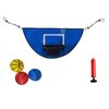 THAKSENY Trampoline Basketball Hoop with Pump and Mini Ball Easy to Assemble Sturdy for Dunk Fit (Blue)