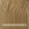 Kaneles Women Blonde Mullet Short Wigs 70s 80s with Bangs Shoulder Length Synthetic Wig for Retro Hippie Rocker Cosplay Wigs