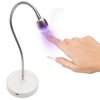 ALLKEM Flash Cure UV Light for Gel Nails - Gooseneck Led Nail Lamp for Gel Polish - Professional and Home Use Nail Light & Dryer - Wireless, Cordless & Rechargeable Curing Lamp (3W - Silver)