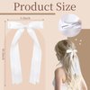 VOBOBE 4PCS Hair Bows for Women Girls, Black White Satin Tassel Hair Ribbon Bowknot Hair Clips Barrettes for Girl with Small Long Tail Hair Accessories (White+Black)