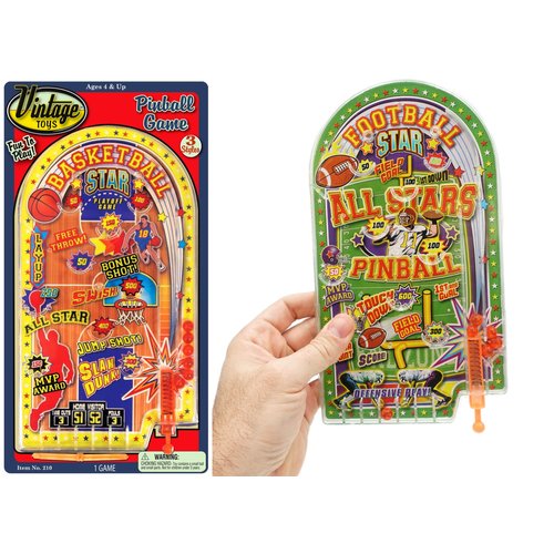JA-RU Mini Pinball Game (1 Pocket Game) Handheld Sports Themed Arcade Toy for Kids & Adults. Classic Old School Vintage Toys. Travel Retro Games. Home Tabletop Party Favors Stocking Stuffers. 210-1