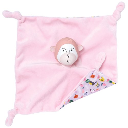 Manhattan Toy Fruity Paws Momo Monkey Baby Soothing Lovie with 100% Natural Rubber Head Teething Toy