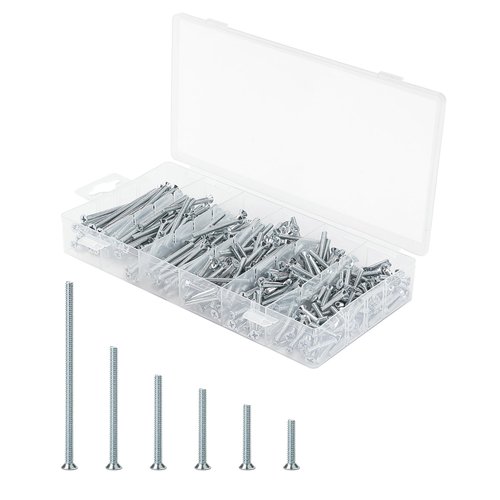 Mr. Pen- Machine Screw Assortment Kit, 370 Pcs, 6-32 Flat Head Phillips Machine Screws, Assorted Screws, Wall Plate Screws, Outlet Screws, Electricians Screw Kit, Flat Head Screws, Mounting Screws