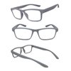 VeryHobby Men Women Retro Square Rubberized Frame Reading Glasses Spring Hinges (Gray, 1.25)