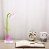 Uniwit Desk Lamp for Kids Sunflower LED Charging Table Lamp Support Eye Protection Small Desk Folding for Reading,Study and Office, Adjustable Brightness - Pink