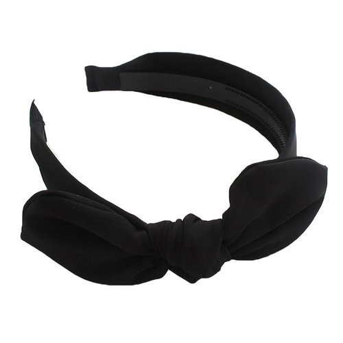 Qiabao Womens Black Bow Tie Hair Band Headbands with Teeth