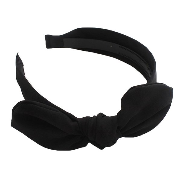 Qiabao Womens Black Bow Tie Hair Band Headbands with Teeth