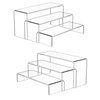 Goabroa 2 Sets 6 Pcs Clear Acrylic Display Risers 3 Tiers Rectangular Risers Display Stands 4mm Thick Collectibles Jewelry Acrylic Riser Lego Display Shelves Risers Cupcake Stand
