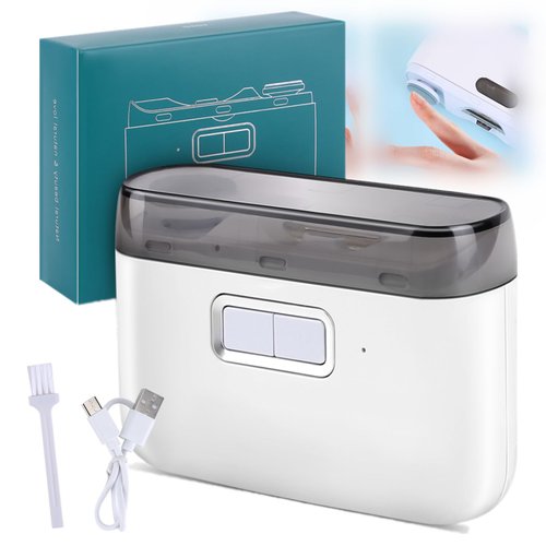 Electric Toenail Clipper, Electric Nail Clipper, 2-in-1 Cutting and Grinding Automatic Nail Clipper, 2-Speed Electric Nail Trimmer with LED Light, Electric Toenail Clippers for Seniors, Baby. (White)