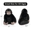 WEIGEDU Black Gorilla Stuffed Animals, Stuffed Gorilla, Gorilla Apes Plush Toys for Boy Girl Kids Birthday, 12 inches