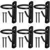 Dunzy 6 Pcs Bucket Hooks for Horses Equestrian Bucket Hook Metal Water Bucket Hangers Horse Stalls Feed Bucket Barn Farmhouse Supplies (Black)