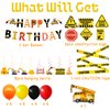 Construction Birthday Party Supplies Dump Truck Party Decorations for Boys included Happy Birthday Banner,Construction Sign,Hanging Swirls,Balloons,Caution Tape for Kids Birthday Party