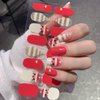 8 Sheets Christmas Nail Wraps Full Stickers Nail Polish Strips, DIY Self-Adhesive Glitter Nail Art Decals Snowflake Santa Claus Xmas Tree Red Green Party Decor with 1 Pcs Nail Files (128 Pieces)